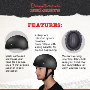 Skull Cap - Matte Black no Visor - Info