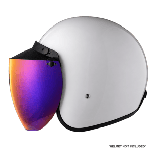 Flip-Up Visor - Rainbow - on a helmet