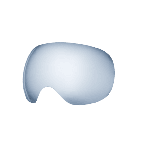 Range goggle replacement lens in mirror.