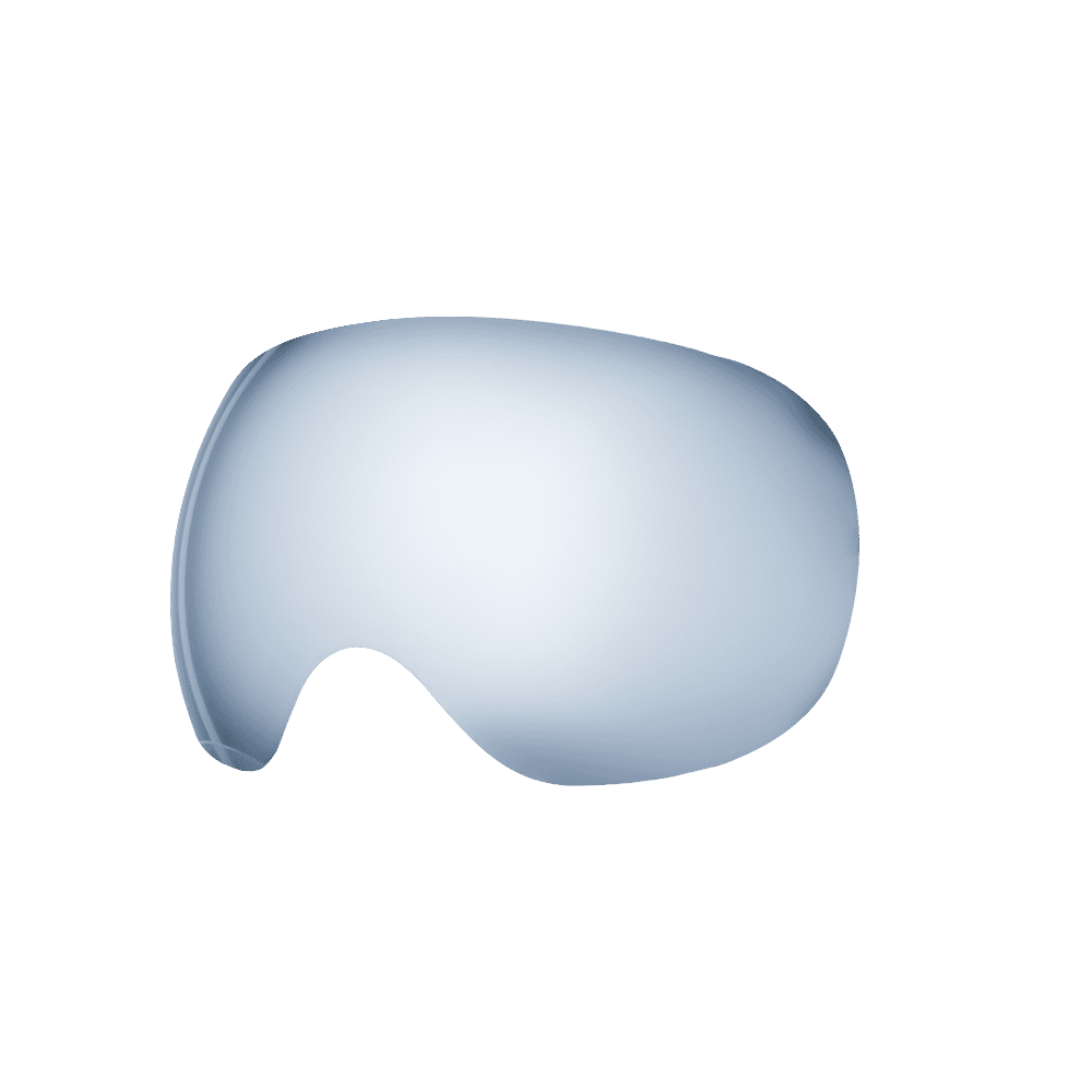 Range goggle replacement lens in mirror.
