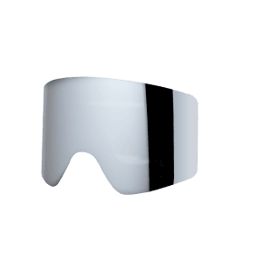 Scope goggle replacement lens in mirror.