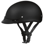 DOT Approved Daytona Skull Cap Half Shell Motorcycle Helmet With Visor - Matte Black
