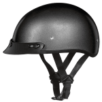 DOT Approved Daytona Skull Cap Half Shell Motorcycle Helmet With Visor - Gun Metal Grey