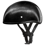 DOT Approved Daytona Skull Cap Half Shell Motorcycle Helmet NO Visor - Grey Carbon Fiber