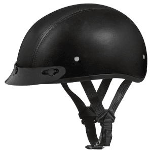 Skull Cap - Leather Covered with Visor 1