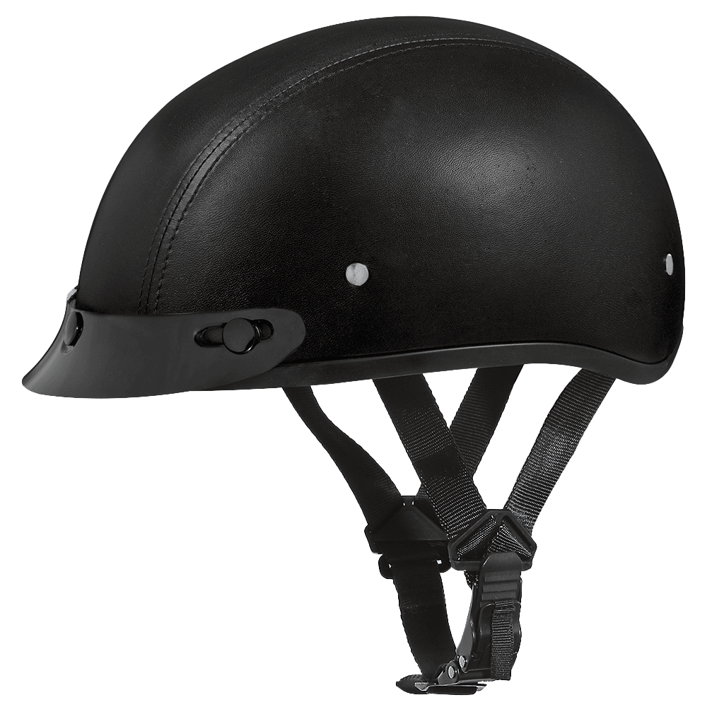 Skull Cap - Leather Covered with Visor 1