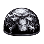 DOT Approved Daytona Skull Cap Half Shell Motorcycle Helmet - Cross Bones