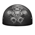 DOT Approved Daytona Skull Cap Half Shell Motorcycle Helmet - Pistons Skull