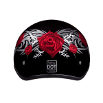 DOT Approved Daytona Skull Cap Half Shell Motorcycle Helmet - Rose