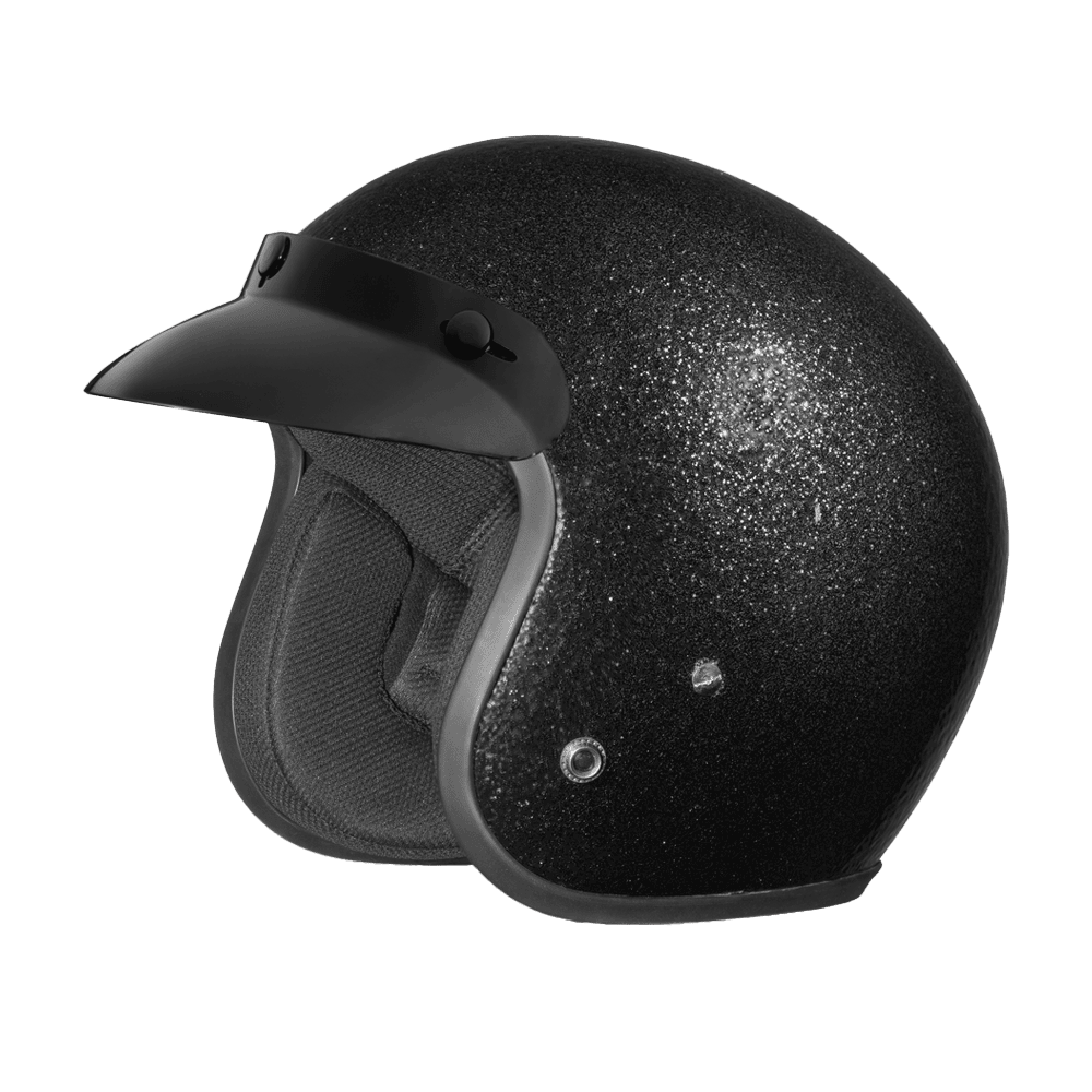Cruiser 3/4 Shell Helmet - Black Metal Flake 1
