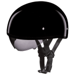 DOT Approved Daytona Skull Cap Half Shell Motorcycle Helmet With Inner Shield - Gloss Black