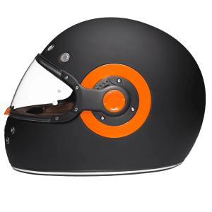 Retro - matte black with orange accents 2
